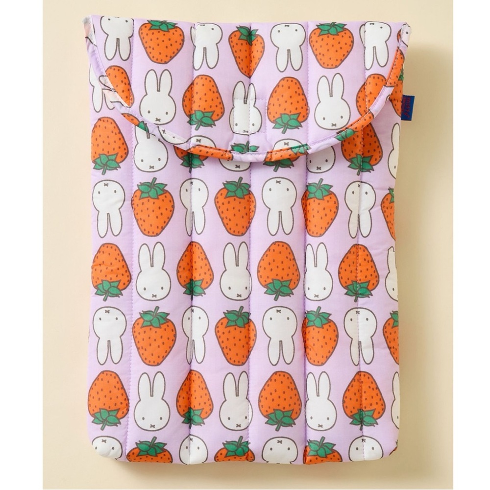 BAGGU x Miffy Strawberry Purple Puffy Quilted 16" Laptop Tablet Sleeve Case